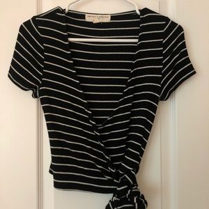 Urban Outfitters Striped Wrap Top Size M